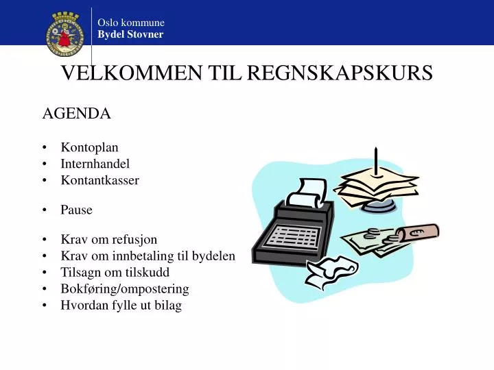 velkommen til regnskapskurs