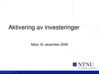 aktivering av investeringer