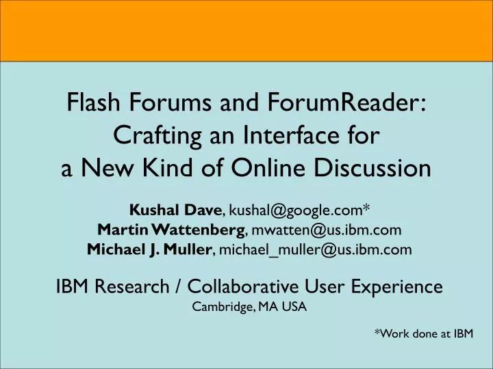 flash forums and forumreader crafting an interface for a new kind of online discussion