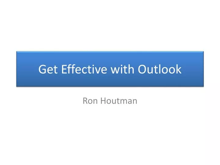 get effective with outlook