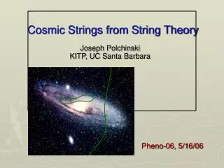 Cosmic Strings from String Theory