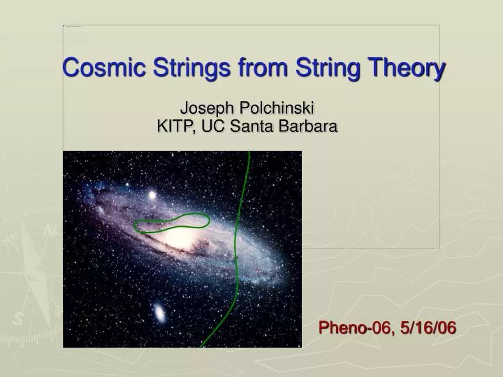 cosmic strings from string theory