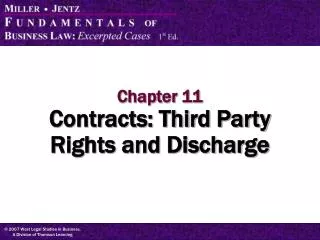 Chapter 11 Contracts: Third Party Rights and Discharge