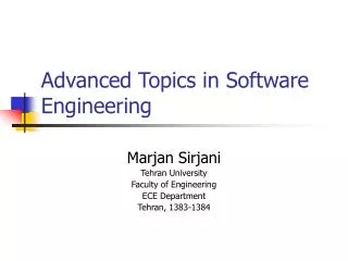 Advanced Topics in Software Engineering