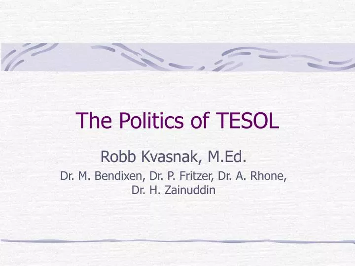 the politics of tesol