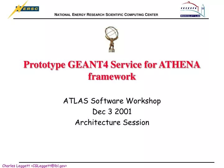 prototype geant4 service for athena framework