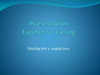 pr sentation fagchef for l ring