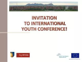 INVITATION TO INTERNATIONAL YOUTH CONFERENCE!