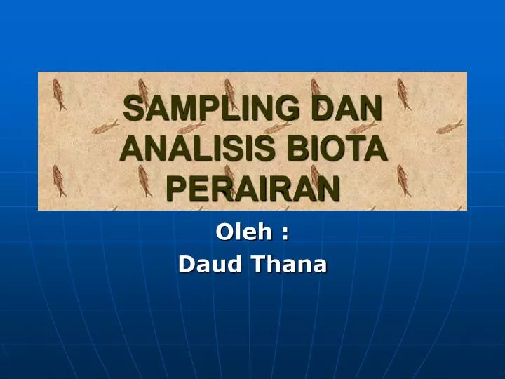sampling dan analisis biota perairan