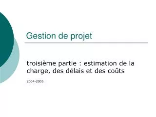 gestion de projet