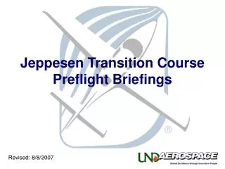 Jeppesen Transition Course Preflight Briefings