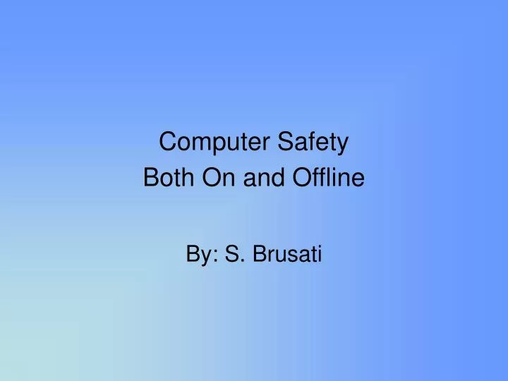 computer safety both on and offline