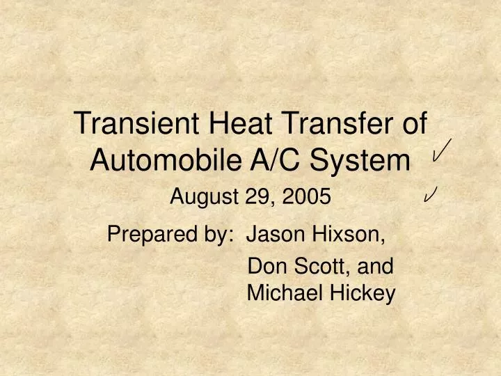 transient heat transfer of automobile a c system