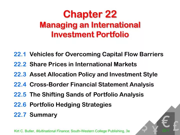 chapter 22 managing an international investment portfolio