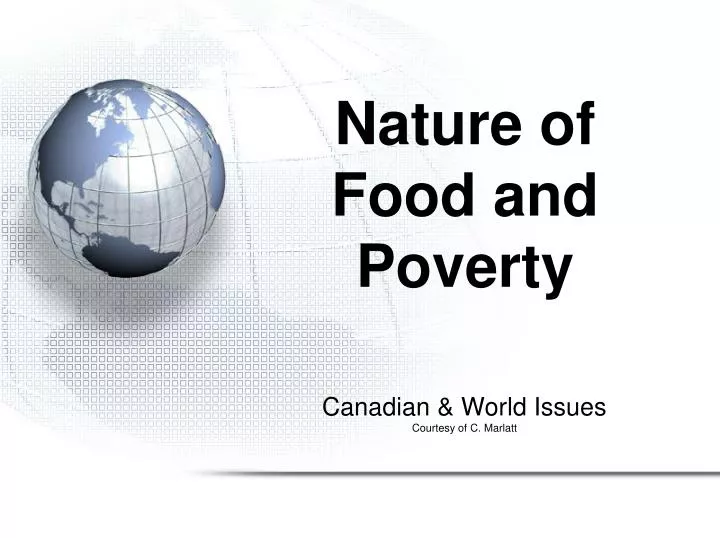 nature of food and poverty