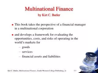 Multinational Finance by Kirt C. Butler