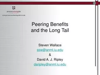 Peering Benefits and the Long Tail