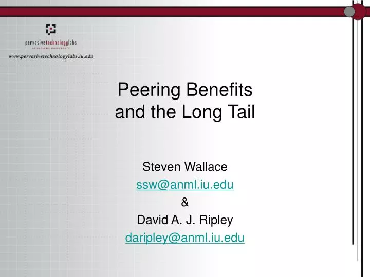 peering benefits and the long tail