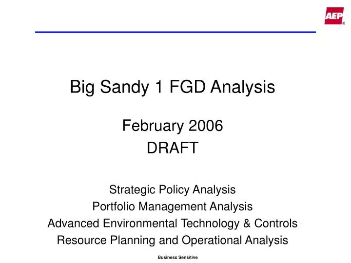 big sandy 1 fgd analysis