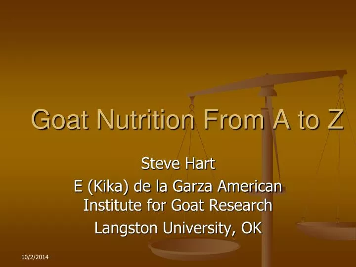 goat nutrition from a to z