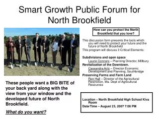 Smart Growth Public Forum for North Brookfield