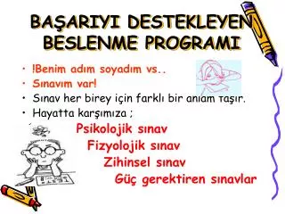 ba ariyi destekleyen beslenme programi