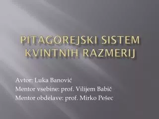 pitagorejski sistem kvintnih razmerij
