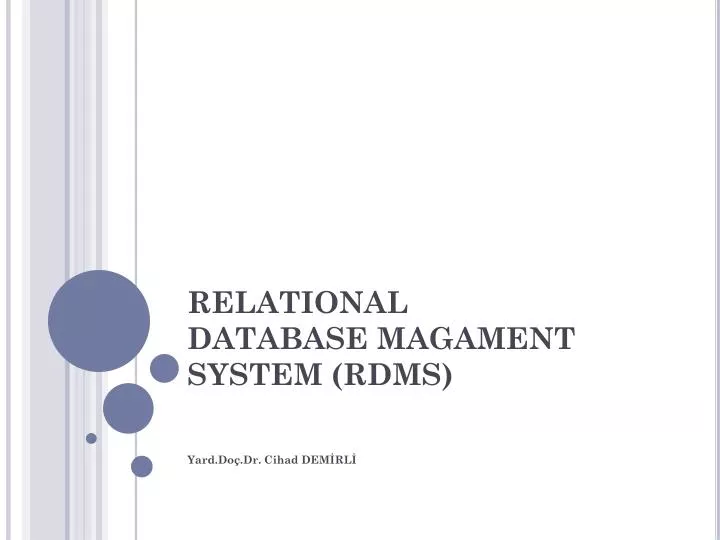 relational database magament system rdms