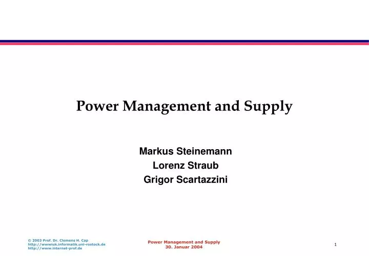 power management and supply