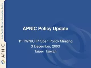 APNIC Policy Update