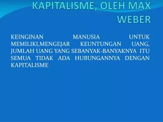 kapitalisme oleh max weber