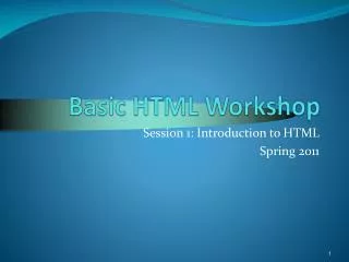 Basic HTML Workshop