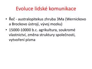 evoluce lidsk komunikace