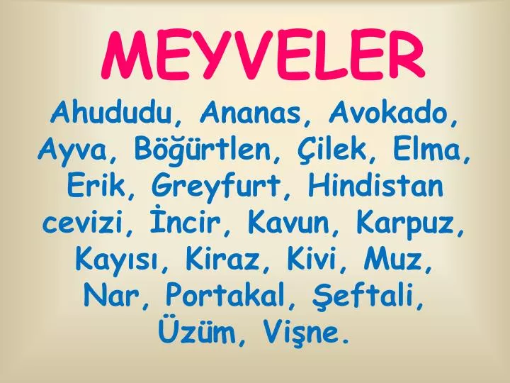 meyveler