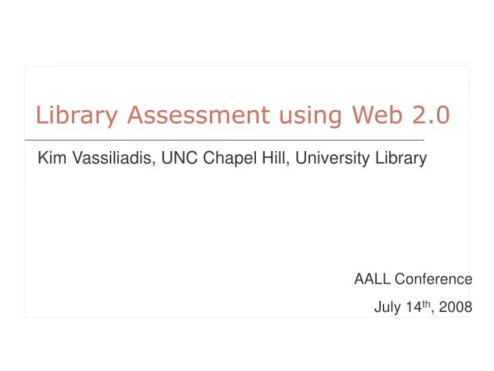 library assessment using web 2 0