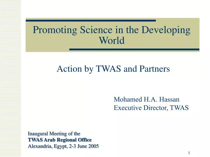promoting science in the developing world