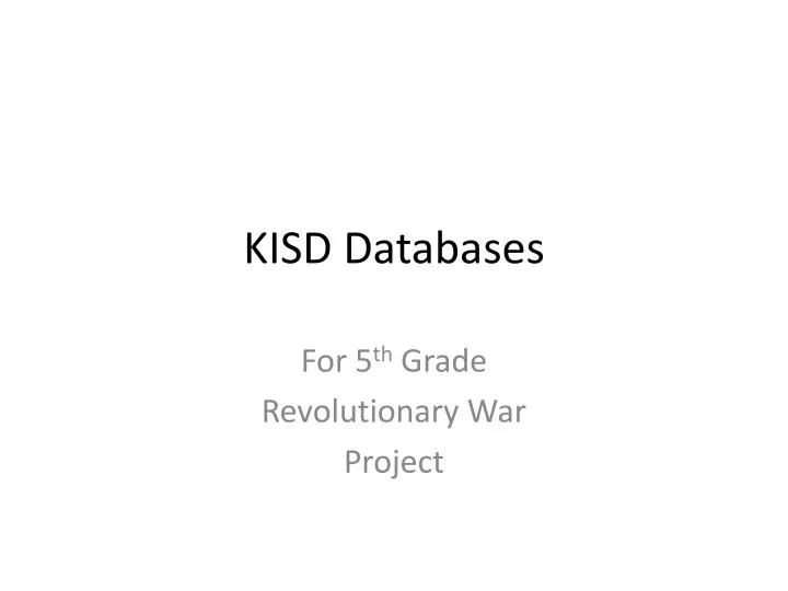 kisd databases