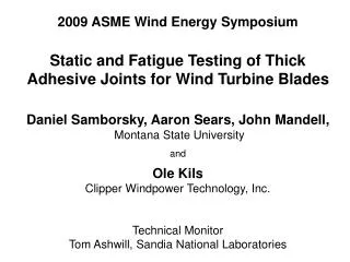 2009 ASME Wind Energy Symposium