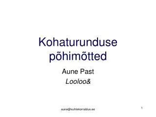 kohaturunduse p him tted