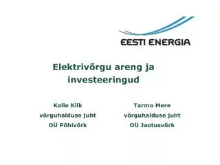 elektriv rgu areng ja investeeringud