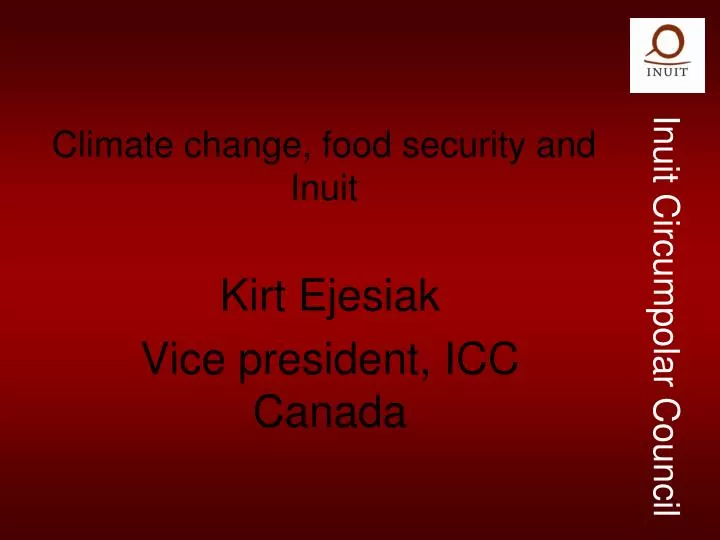 climate change food security and inuit