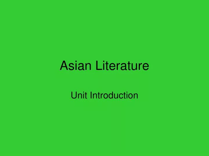 asian literature