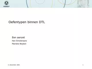 oefentypen binnen dtl