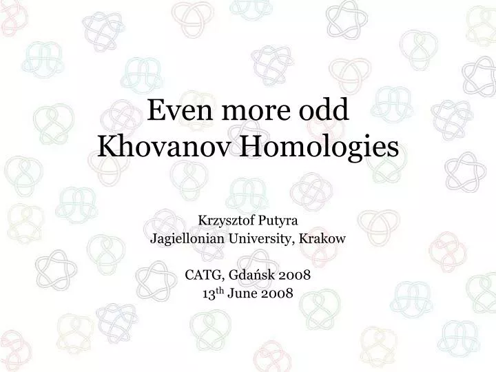 even more odd khovanov homologies