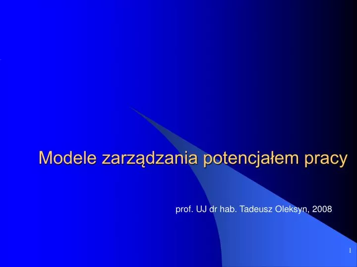 modele zarz dzania potencja em pracy