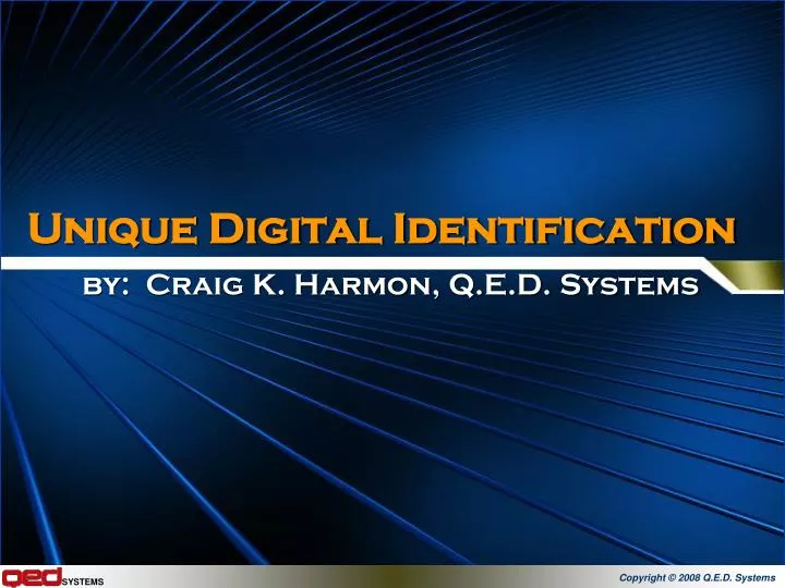 unique digital identification