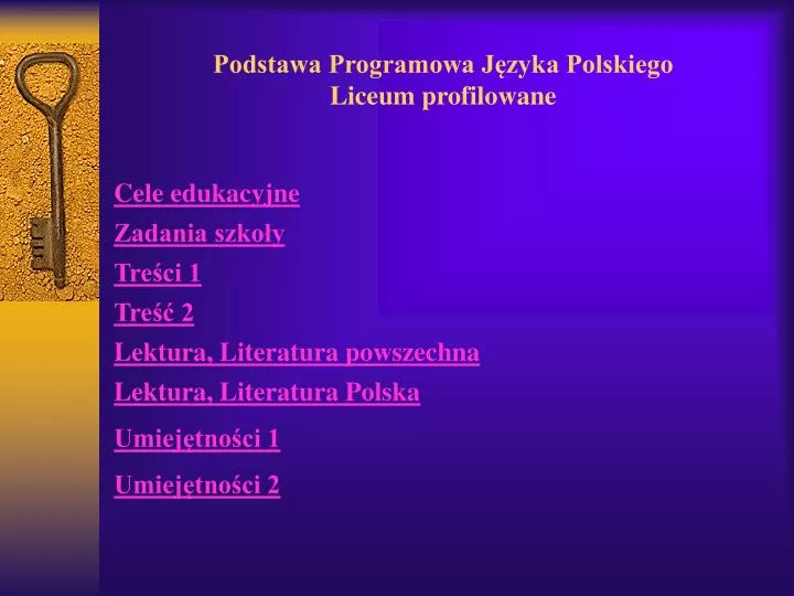 podstawa programowa j zyka polskiego liceum profilowane