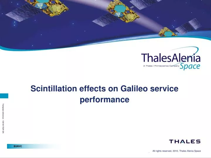 scintillation effects on galileo service performance