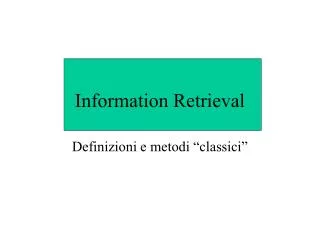 information retrieval