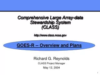 Comprehensive Large Array-data Stewardship System (CLASS) class.noaa